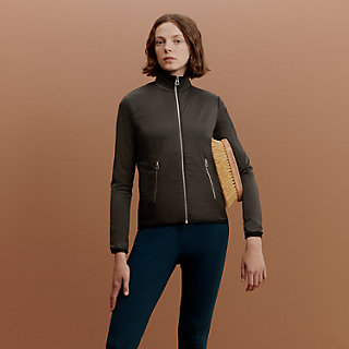 【おしゃれ度UP♪】HERMES スモックウエストジャケット HERMES】上品に魅せる☆刺繍入りスモックウエストジャケット